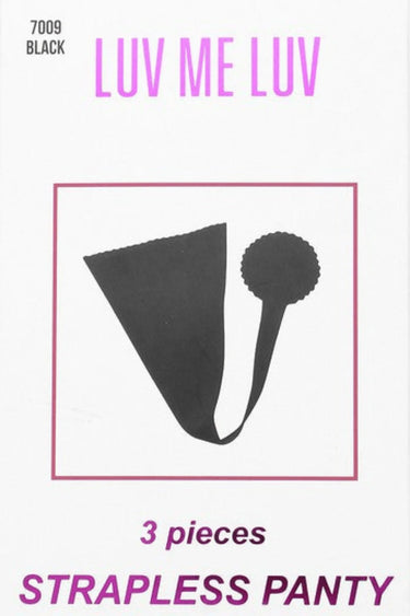 Luve Me Luv Adhesive Strapless Panty (Black) for women - pasties and nipple covers by Palazzo Couture