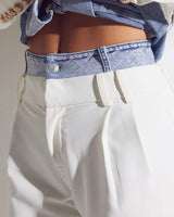 Elegant Ivory blazer two piece pant set styled for going out
