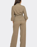 Women's Stone pant set pleated style back view