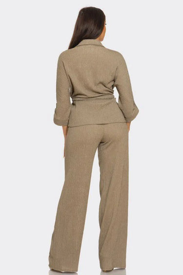 Women's Stone pant set pleated style back view