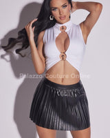 Gold Luxe Keyhole Cutout Top