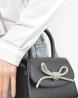 Luxe knit Charm Mini Top Handle Bag - fashion bag for women
