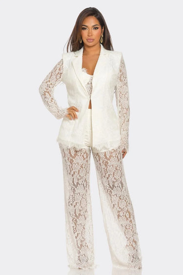 Women's White matching pant set from Palazzo Couture collection