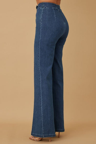 Luxe Line Sculpting Jeans - Blue - Palazzo Couture Online