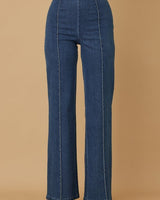 Luxe Line Sculpting Jeans - Blue - Palazzo Couture Online
