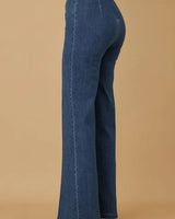 Women's Blue jeans stylish style back view