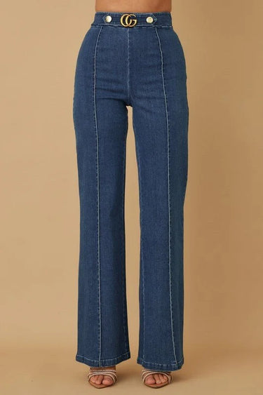 Elegant Blue stylish jeans styled for going out look