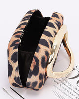 Luxe Metal Handle Case Clutch - Leopard - Palazzo Couture Online