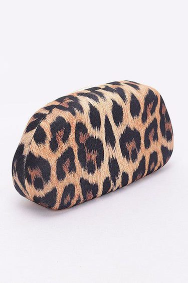 Luxe Metal Handle Case Clutch - Leopard - Palazzo Couture Online