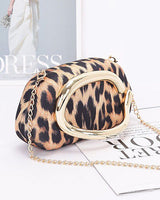 Luxe Metal Handle Case Clutch - Leopard - Palazzo Couture Online