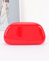 Luxe Metal Handle Case Clutch - Red - Palazzo Couture Online