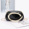 Luxe Metal Handle Case Clutch - Black for women - bag by Palazzo Couture