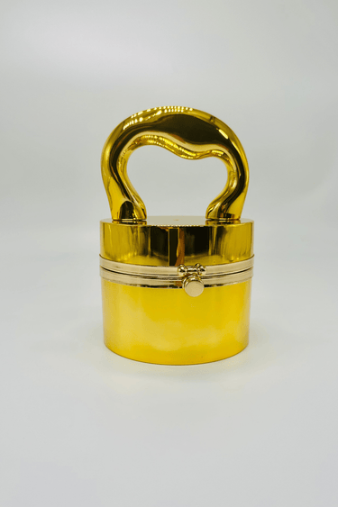 Luxe Metallic Gem Box Clutch (Gold) - Palazzo Couture Online