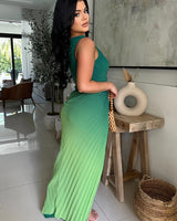 Luxe Mirage Ombre Skirt Set - Green Lime - Palazzo Couture Online