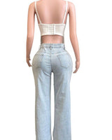 Luxe Pearl Cascade Bustier Top - white - Palazzo Couture Online