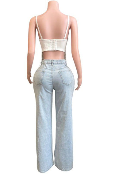 Luxe Pearl Cascade Bustier Top - white - Palazzo Couture Online