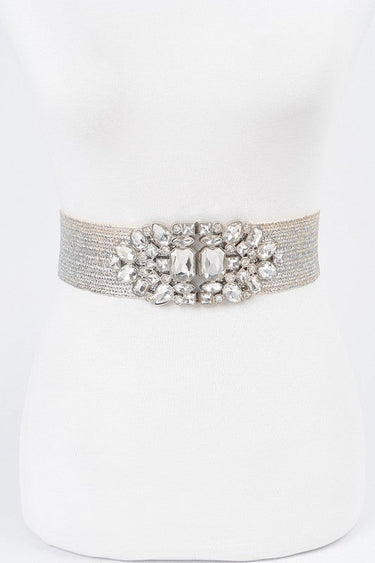 Luxe Radiance Stretch Belt Silver - Palazzo Couture Online