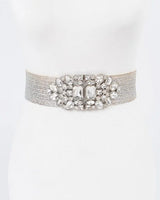 Luxe Radiance Stretch Belt Silver - front view