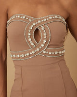 Luxe rhinestone-embellished white jumpsuit – ideal for formal events