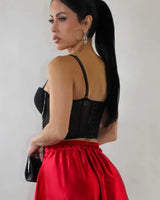 Luxe Sculpt Crystal-Trim Black Corset Top – Structured Glam Fit - view 2