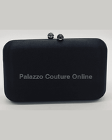 Luxe Silk Evening Clutch ( Black) - Palazzo Couture Online