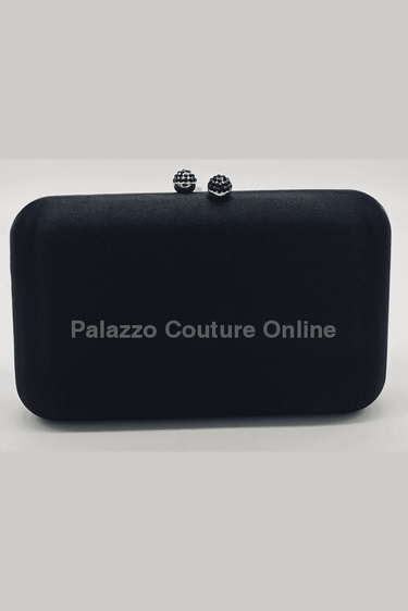 Luxe Silk Evening Clutch ( Black) - Palazzo Couture Online