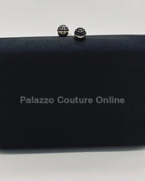 Luxe Silk Evening Clutch ( Black) - Palazzo Couture Online
