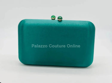 Luxe Silk Evening Clutch Green - women's evening clutch