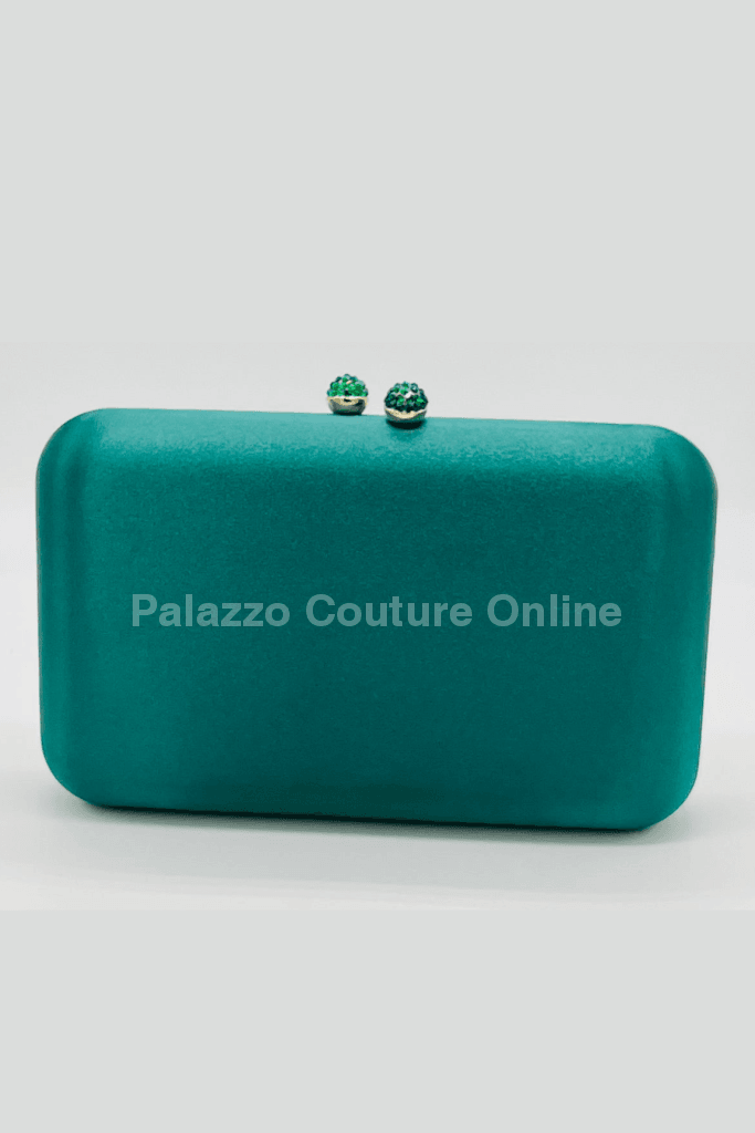 Luxe Silk Evening Clutch Green Hand Bag