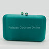 Luxe Silk Evening Clutch Green for women - bag by Palazzo Couture