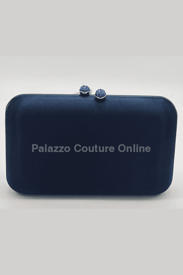 Luxe Silk Evening Clutch Navy - Palazzo Couture Online