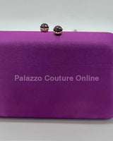 Luxe Silk Evening Clutch Purple - Palazzo Couture Online
