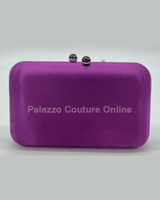 Luxe Silk Evening Clutch Purple - Palazzo Couture Online