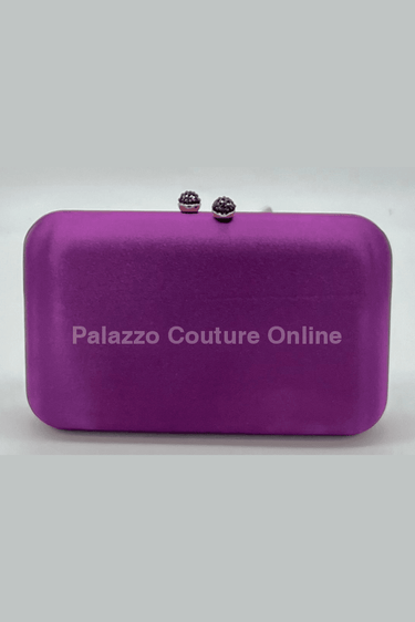 Luxe Silk Evening Clutch Purple - Palazzo Couture Online