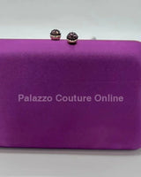 Luxe Silk Evening Clutch Purple - women's evening clutch