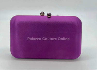 Luxe Silk Evening Clutch Purple - women's evening clutch