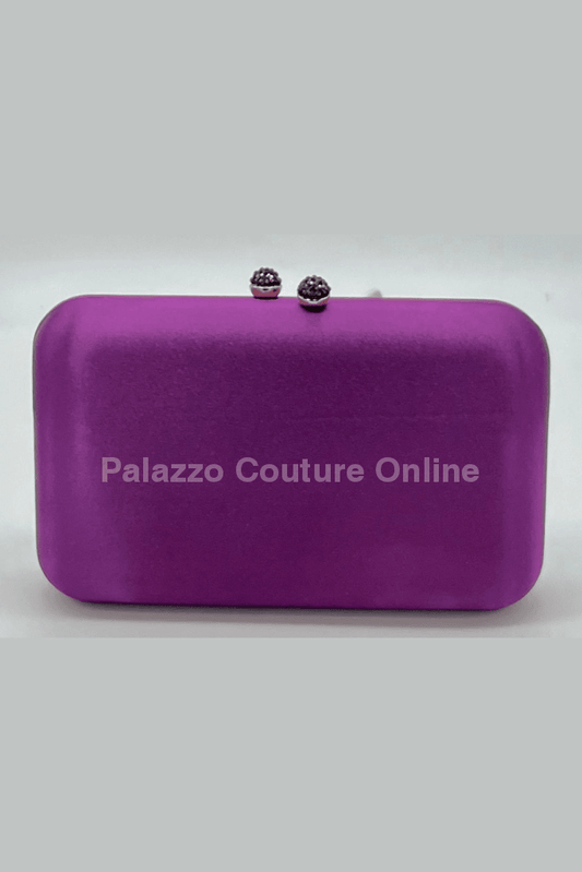 Luxe Silk Evening Clutch Purple Hand Bag