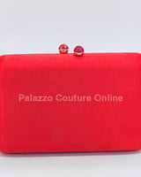 Luxe Silk Evening Clutch Red - Palazzo Couture Online
