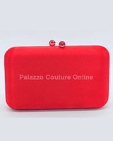 Luxe Silk Evening Clutch Red - Palazzo Couture Online