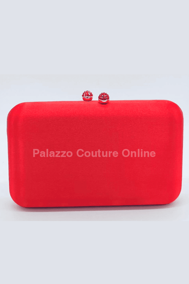 Luxe Silk Evening Clutch Red - Palazzo Couture Online