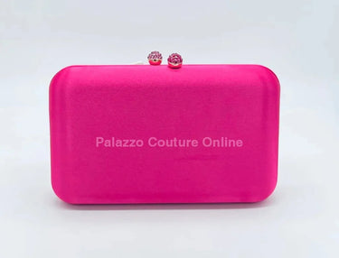 Luxe Silk Pink Evening Clutch with Rhinestone Detail - women's evening clutch