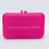 Luxe Silk Pink Evening Clutch with Rhinestone Detail for women - bag by Palazzo Couture