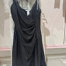 Luxe Sparkle Ripple Mini Dress- Black front view showing mini dress silhouette