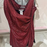 Luxe Sparkle Ripple Mini Dress- Red front view showing mini dress silhouette