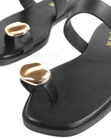 Luxe Stride Indigo Sandals (Black) - Palazzo Couture Online