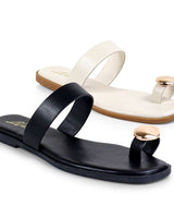 Luxe Stride Indigo Sandals (Black) - Palazzo Couture Online