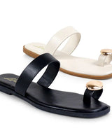 Luxe Stride Indigo Sandals (Black) - comfortable summer shoes for women