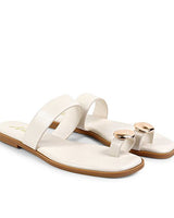 Luxe Stride Indigo Sandals - Cream - Palazzo Couture Online