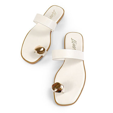 Luxe Stride Indigo Sandals - Cream - Palazzo Couture Online