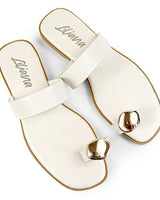 Luxe Stride Indigo Sandals - Cream - Palazzo Couture Online